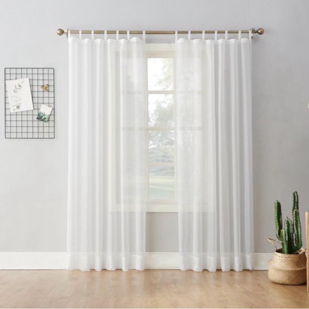 Sheer Curtains white - 4 panels 95” x 59”